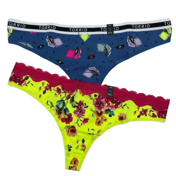 Torrid Women’s Plus Size Thong Panties Set of 2, Size 2X or Size 3X - Picture 3 of 9